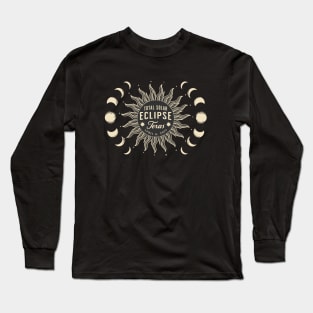 Total Solar Eclipse USA April 2024 Texas Long Sleeve T-Shirt